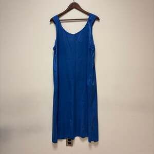Ella Simone Periwinkle Blue Sleeveless Midi Shift Dress Minimalist Lagenlook L